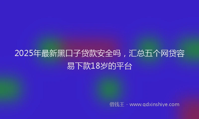 2025年最新黑口子贷款安全吗，汇总五个网贷容易下款18岁的平台