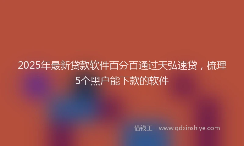 2025年最新贷款软件百分百通过天弘速贷，梳理5个黑户能下款的软件
