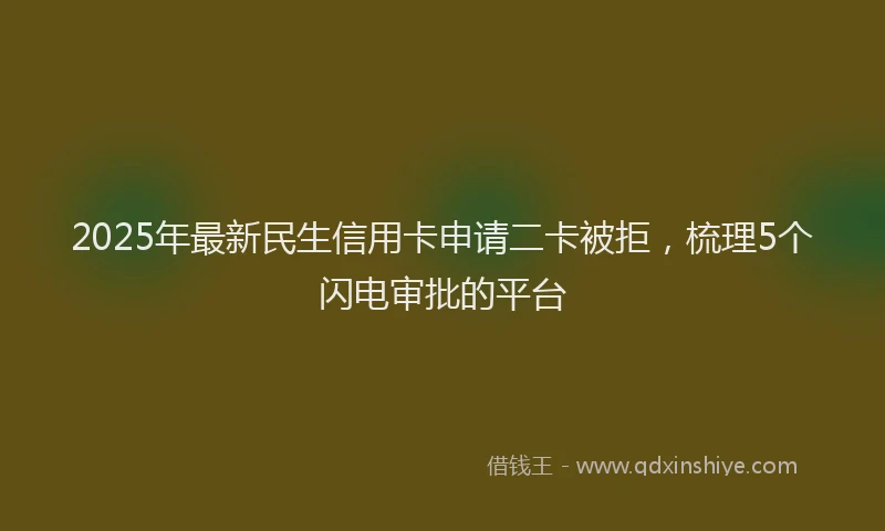 2025年最新民生信用卡申请二卡被拒，梳理5个闪电审批的平台