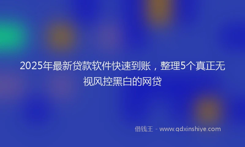 2025年最新贷款软件快速到账，整理5个真正无视风控黑白的网贷