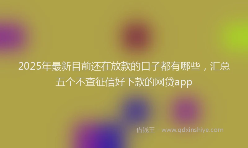 2025年最新目前还在放款的口子都有哪些，汇总五个不查征信好下款的网贷app