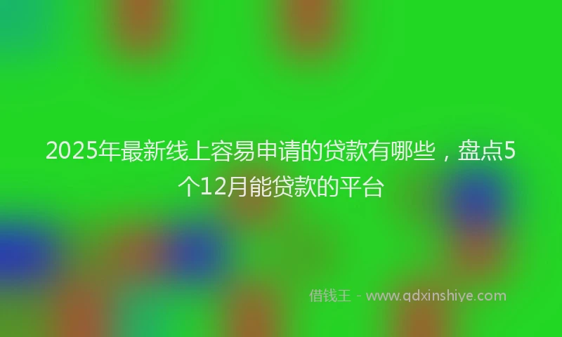 2025年最新线上容易申请的贷款有哪些，盘点5个12月能贷款的平台