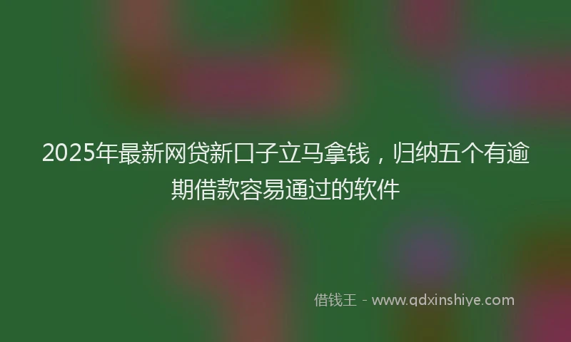 2025年最新网贷新口子立马拿钱，归纳五个有逾期借款容易通过的软件