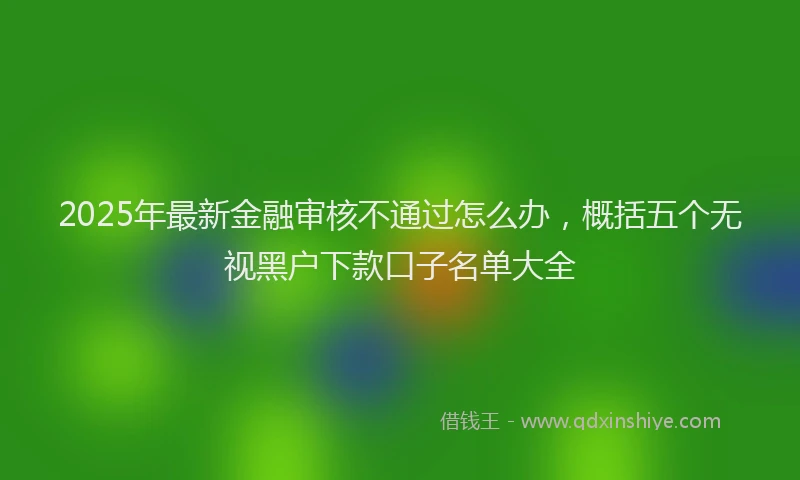 2025年最新金融审核不通过怎么办，概括五个无视黑户下款口子名单大全