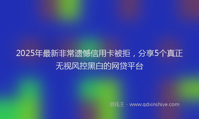 2025年最新非常遗憾信用卡被拒，分享5个真正无视风控黑白的网贷平台