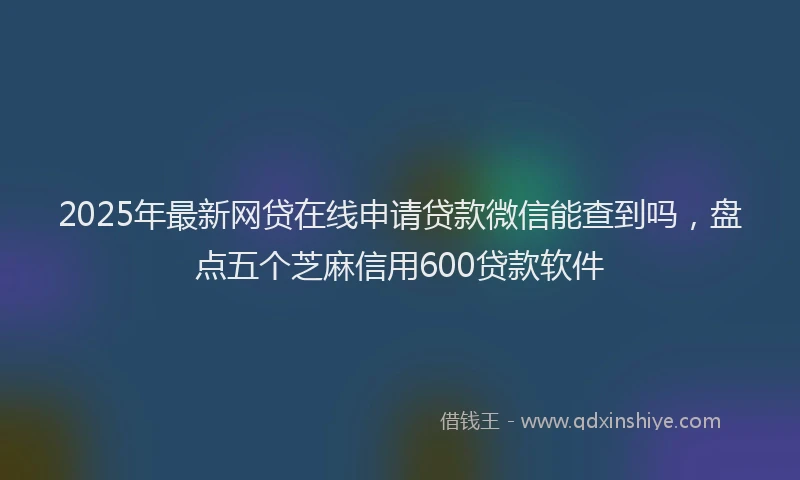 2025年最新网贷在线申请贷款微信能查到吗，盘点五个芝麻信用600贷款软件