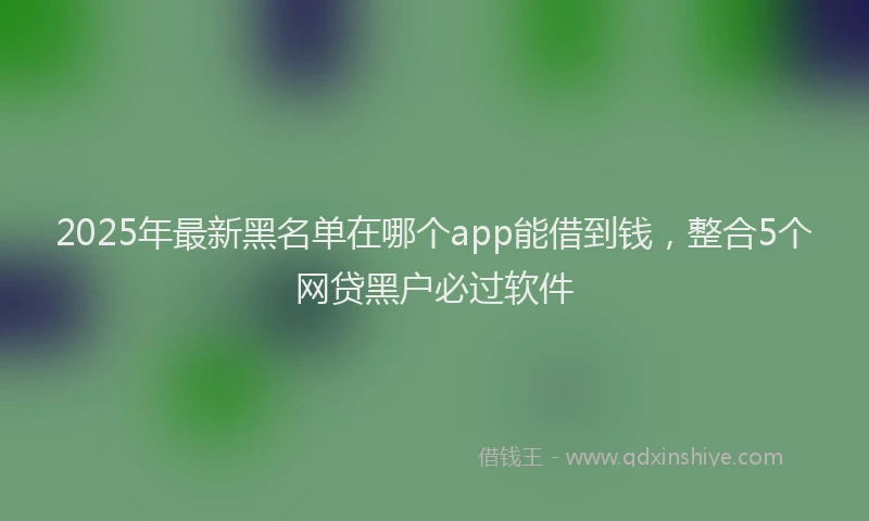 2025年最新黑名单在哪个app能借到钱，整合5个网贷黑户必过软件