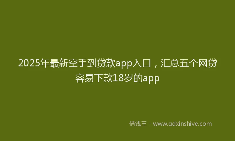 2025年最新空手到贷款app入口，汇总五个网贷容易下款18岁的app