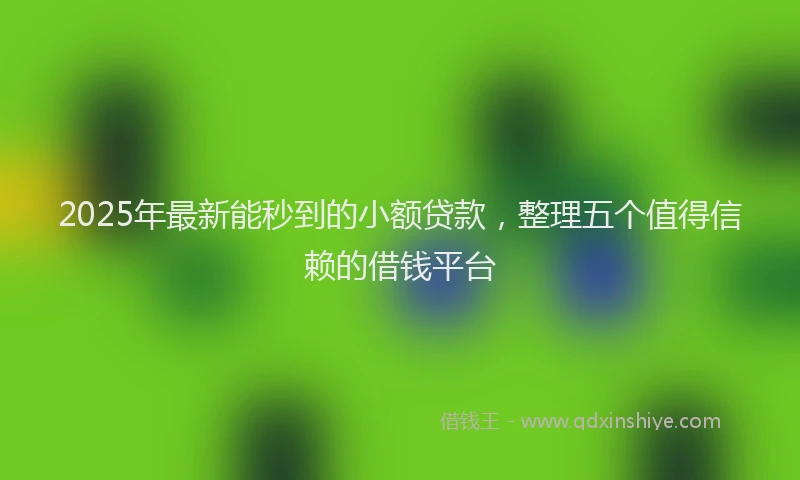 2025年最新能秒到的小额贷款，整理五个值得信赖的借钱平台