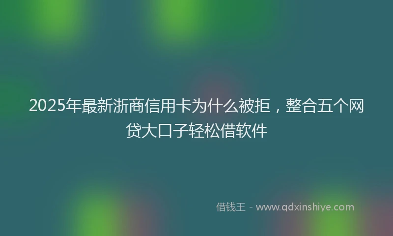 2025年最新浙商信用卡为什么被拒，整合五个网贷大口子轻松借软件