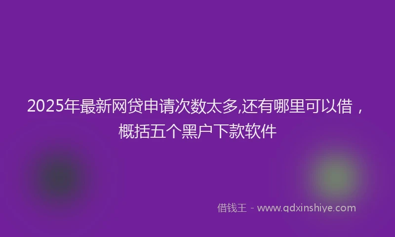 2025年最新网贷申请次数太多,还有哪里可以借，概括五个黑户下款软件