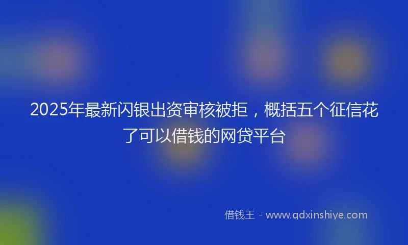 2025年最新闪银出资审核被拒，概括五个征信花了可以借钱的网贷平台