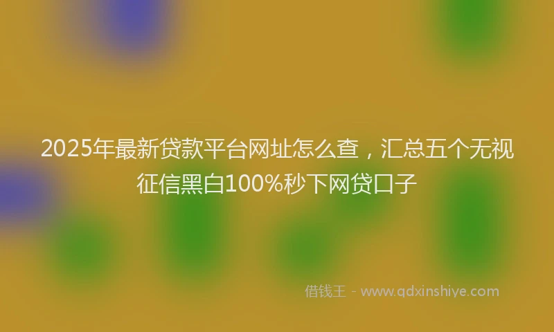 2025年最新贷款平台网址怎么查，汇总五个无视征信黑白100%秒下网贷口子