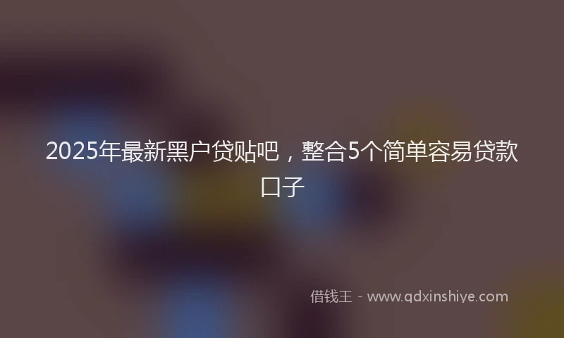 2025年最新黑户贷贴吧，整合5个简单容易贷款口子