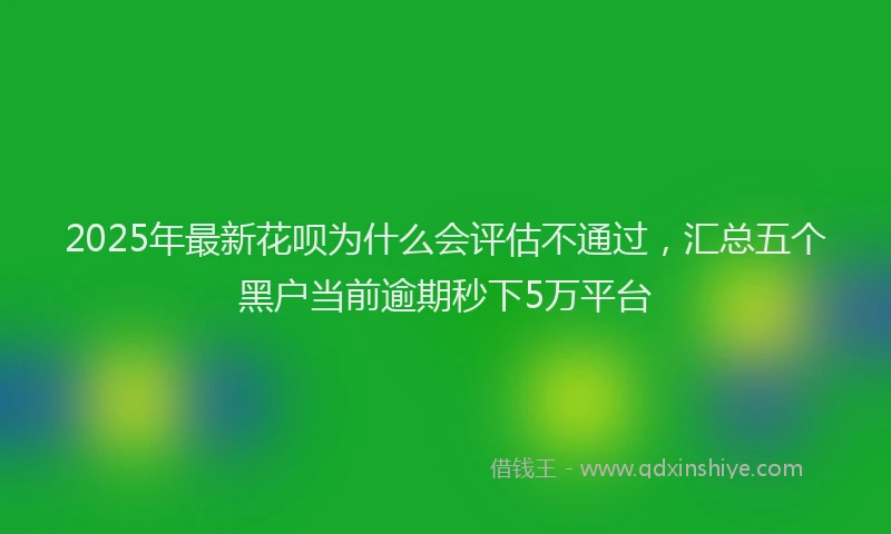 2025年最新花呗为什么会评估不通过，汇总五个黑户当前逾期秒下5万平台