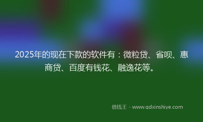 2025年的现在下款的软件有：微粒贷、省呗、惠商贷、百度有钱花、融逸花等。
