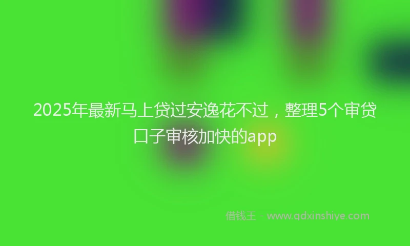 2025年最新马上贷过安逸花不过，整理5个审贷口子审核加快的app