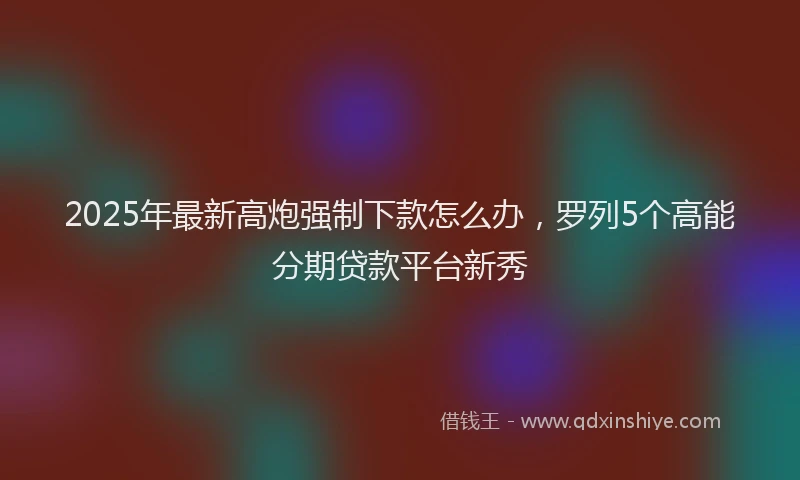 2025年最新高炮强制下款怎么办，罗列5个高能分期贷款平台新秀