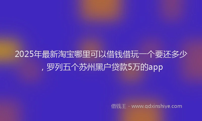 2025年最新淘宝哪里可以借钱借玩一个要还多少，罗列五个苏州黑户贷款5万的app