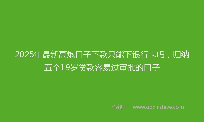 2025年最新高炮口子下款只能下银行卡吗，归纳五个19岁贷款容易过审批的口子