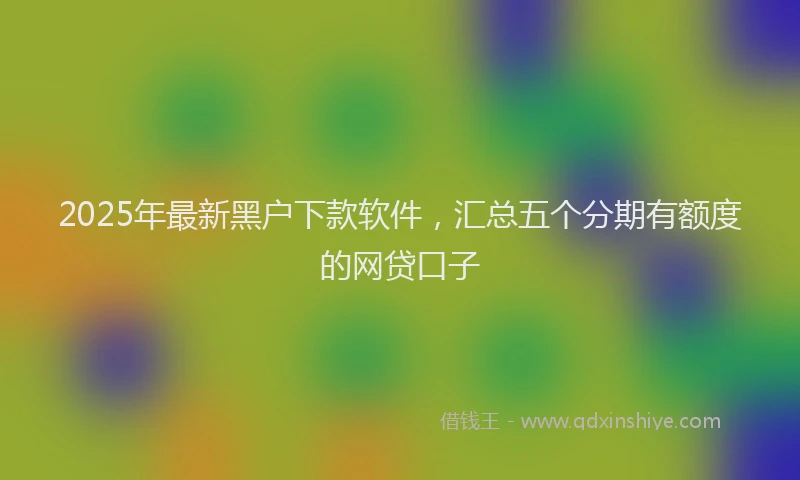 2025年最新黑户下款软件，汇总五个分期有额度的网贷口子