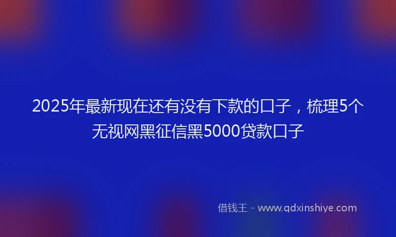2025年最新现在还有没有下款的口子，梳理5个无视网黑征信黑5000贷款口子