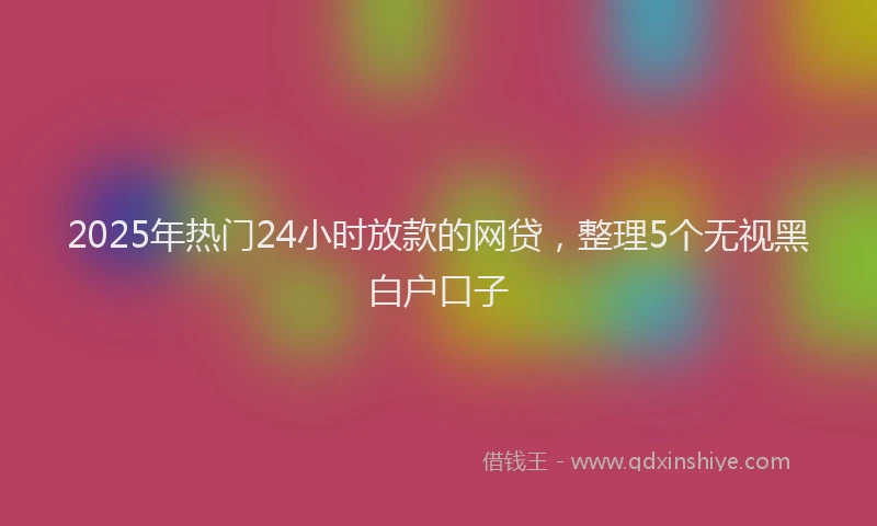 2025年热门24小时放款的网贷，整理5个无视黑白户口子