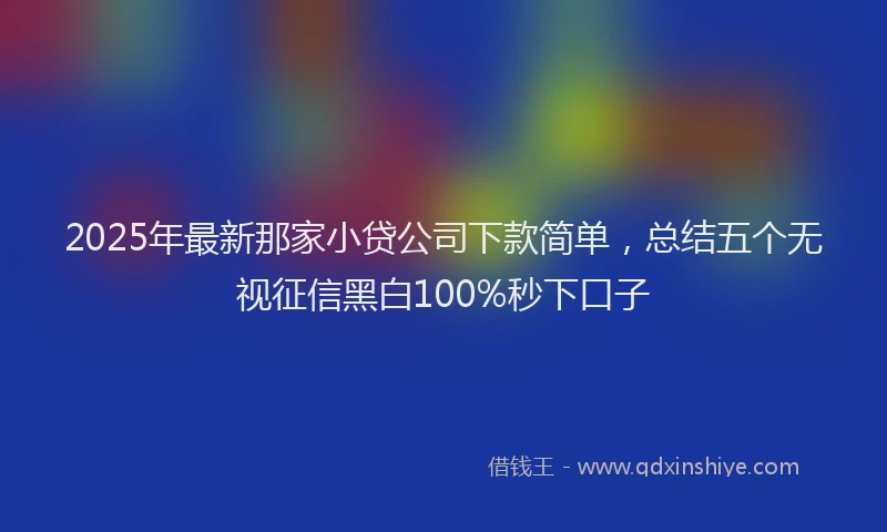 2025年最新那家小贷公司下款简单，总结五个无视征信黑白100%秒下口子