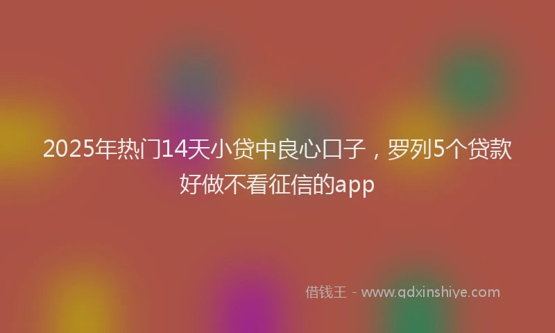 2025年热门14天小贷中良心口子，罗列5个贷款好做不看征信的app