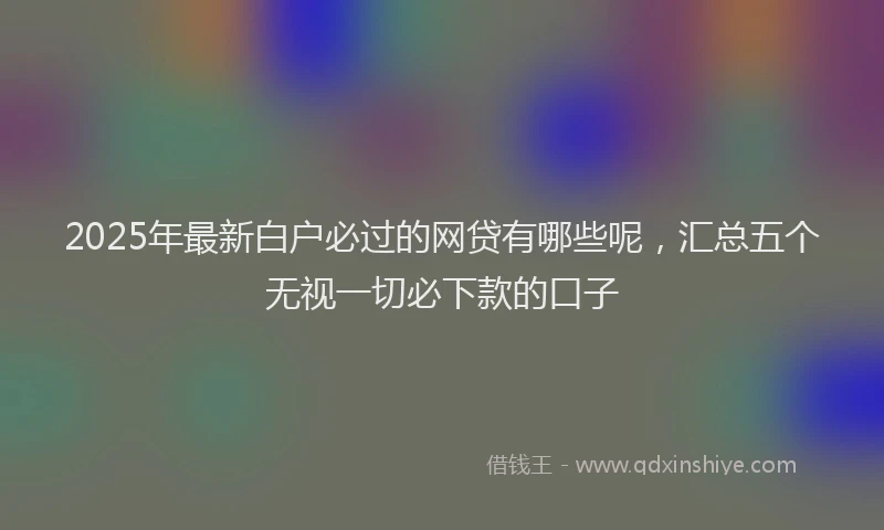 2025年最新白户必过的网贷有哪些呢，汇总五个无视一切必下款的口子