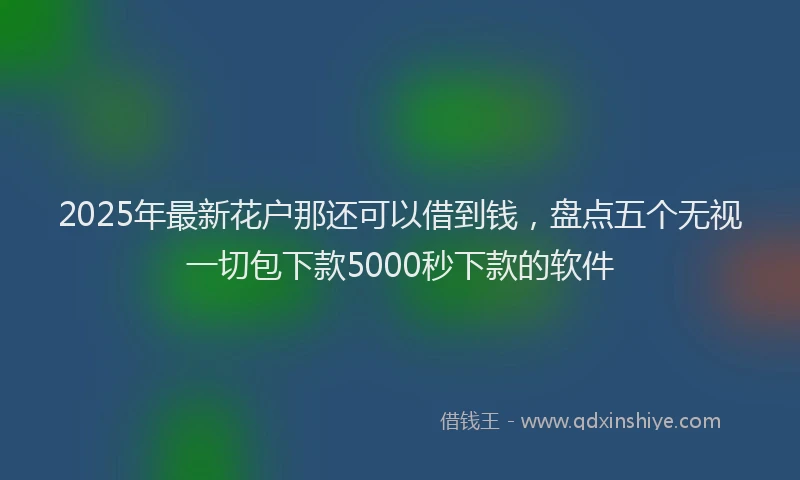 2025年最新花户那还可以借到钱，盘点五个无视一切包下款5000秒下款的软件