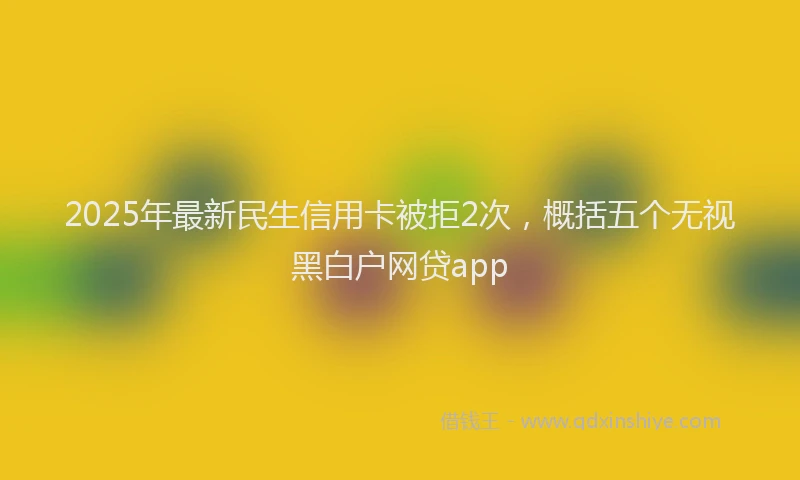 2025年最新民生信用卡被拒2次，概括五个无视黑白户网贷app