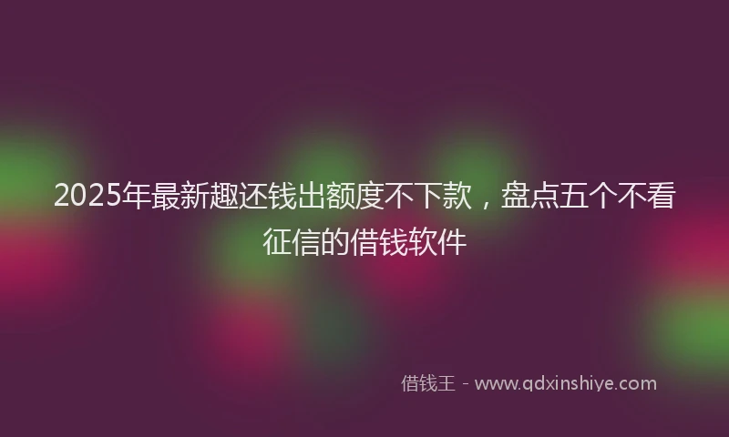 2025年最新趣还钱出额度不下款，盘点五个不看征信的借钱软件