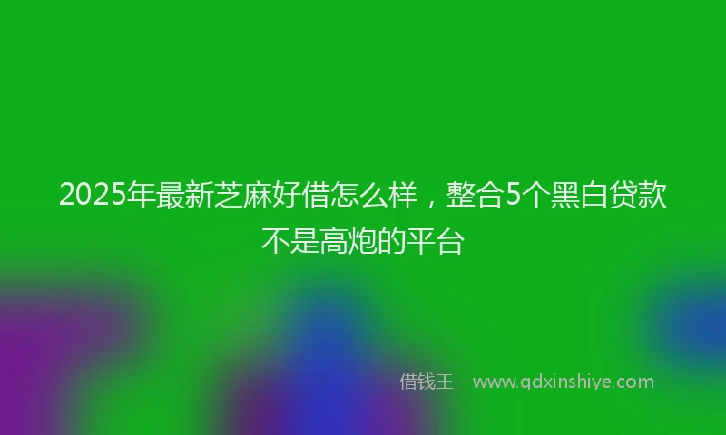 2025年最新芝麻好借怎么样，整合5个黑白贷款不是高炮的平台