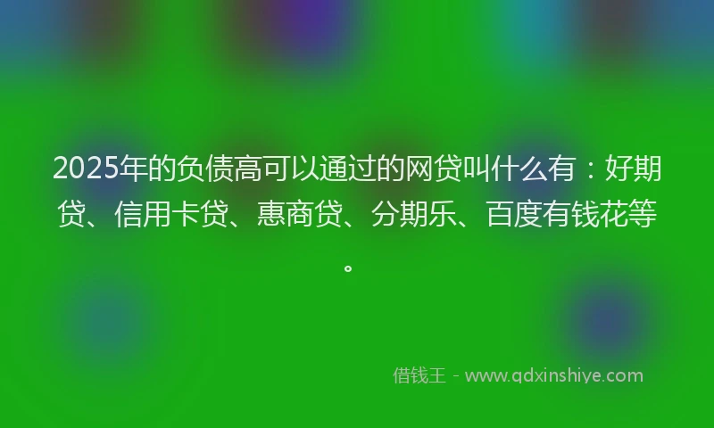 2025年的负债高可以通过的网贷叫什么有：好期贷、信用卡贷、惠商贷、分期乐、百度有钱花等。