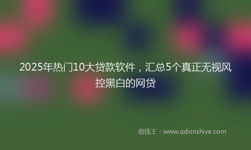 2025年热门10大贷款软件，汇总5个真正无视风控黑白的网贷