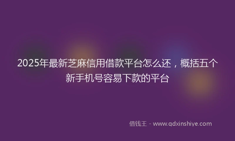 2025年最新芝麻信用借款平台怎么还，概括五个新手机号容易下款的平台