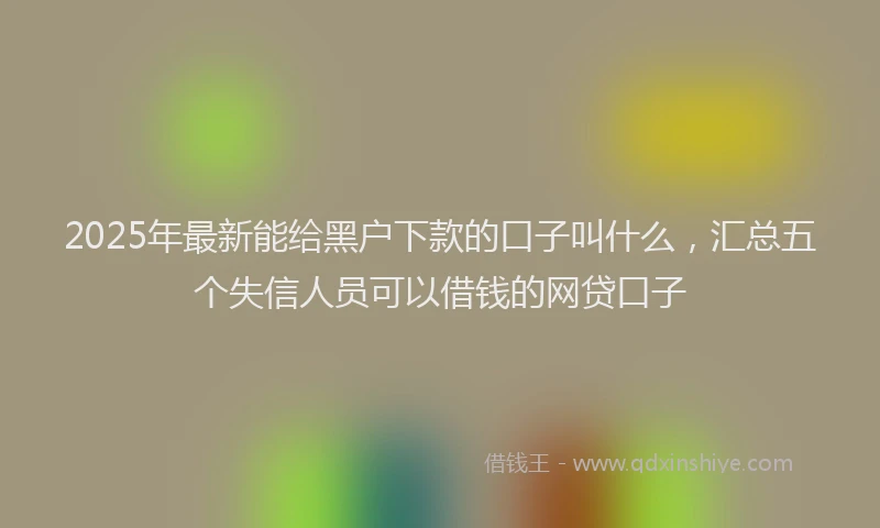 2025年最新能给黑户下款的口子叫什么，汇总五个失信人员可以借钱的网贷口子