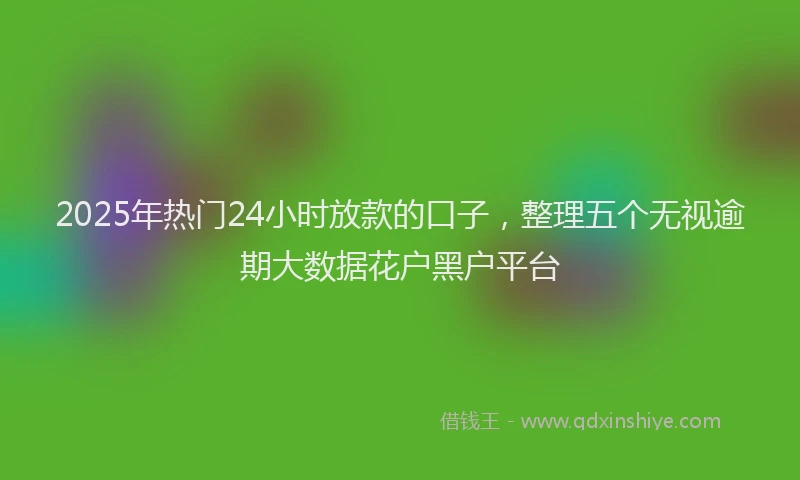 2025年热门24小时放款的口子，整理五个无视逾期大数据花户黑户平台