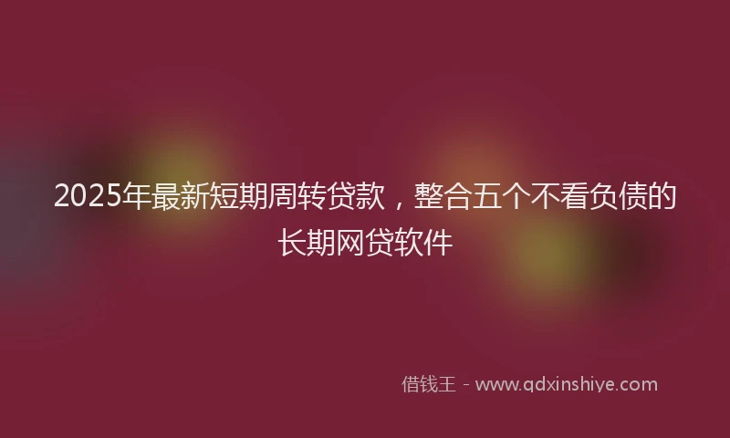 2025年最新短期周转贷款，整合五个不看负债的长期网贷软件