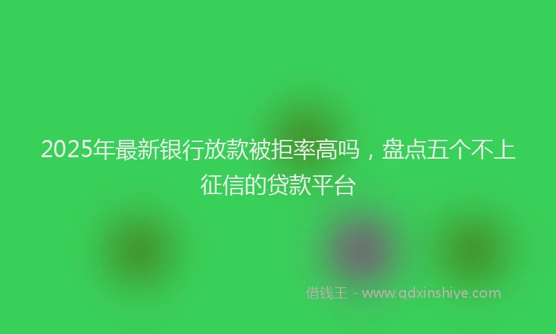 2025年最新银行放款被拒率高吗，盘点五个不上征信的贷款平台