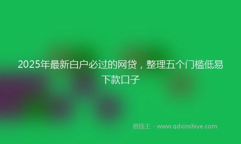 2025年最新白户必过的网贷，整理五个门槛低易下款口子