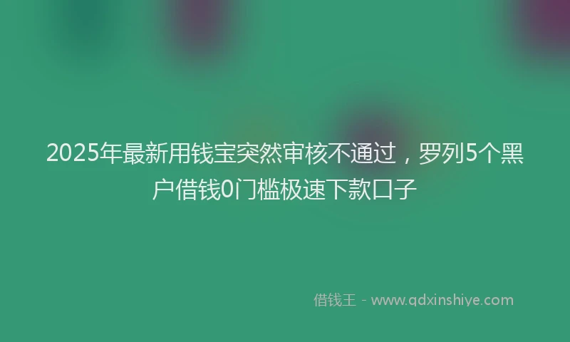2025年最新用钱宝突然审核不通过，罗列5个黑户借钱0门槛极速下款口子