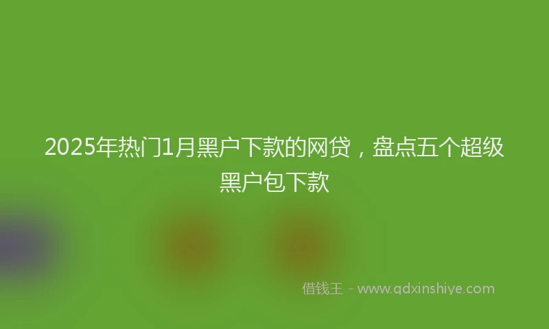 2025年热门1月黑户下款的网贷，盘点五个超级黑户包下款