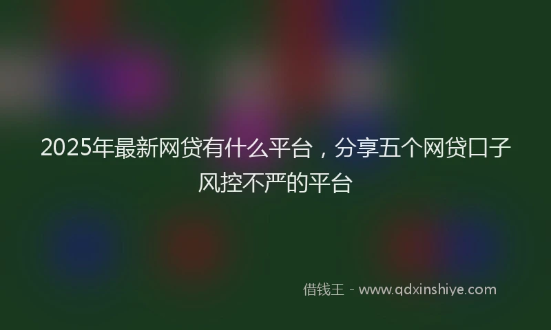 2025年最新网贷有什么平台，分享五个网贷口子风控不严的平台