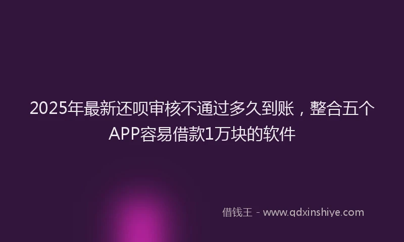 2025年最新还呗审核不通过多久到账，整合五个APP容易借款1万块的软件