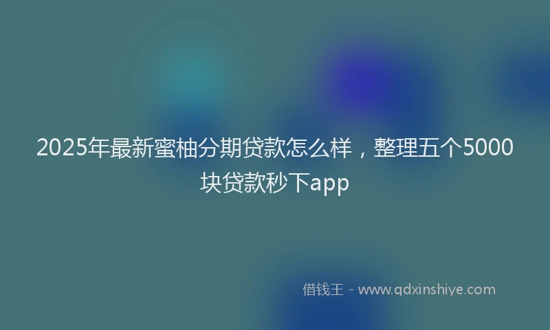 2025年最新蜜柚分期贷款怎么样，整理五个5000块贷款秒下app
