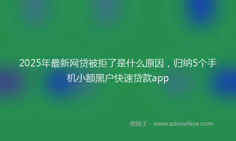 2025年最新网贷被拒了是什么原因，归纳5个手机小额黑户快速贷款app