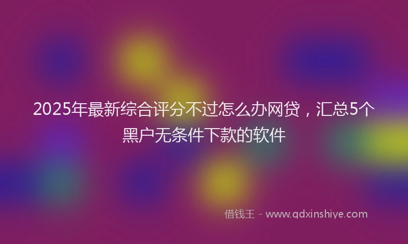 2025年最新综合评分不过怎么办网贷，汇总5个黑户无条件下款的软件