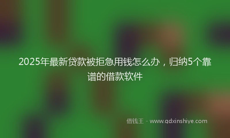 2025年最新贷款被拒急用钱怎么办，归纳5个靠谱的借款软件